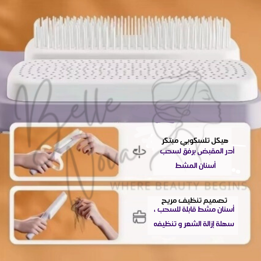 فرشاة شعر ذاتية التنظيف